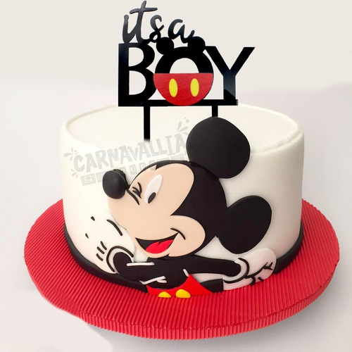 Cake Topper It's A Boy Mickey Mouse Adorno Pastel Es Niño | Meses sin  intereses