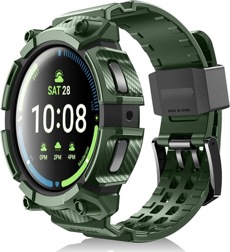 Pulsera Case + Supcase para Galaxy Watch 5 Pro de 45 mm, color verde oscuro, ancho 45 mm