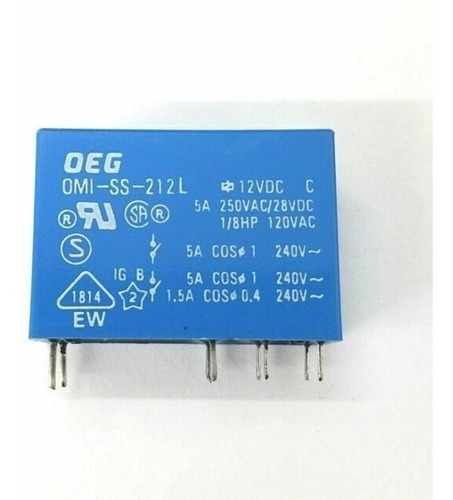 Relé Omi-ss-212l Ss Omih 212l 12vdc Relé Contato Duplo 5a