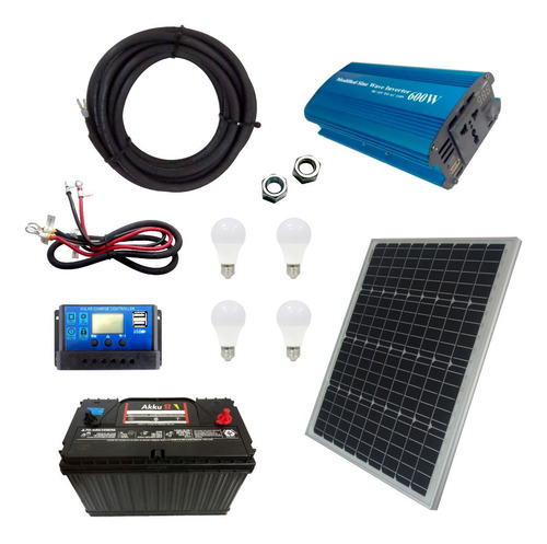 Imagen 1 de 4 de Kit Solar 400 Watts Completo Listo Para Usar.