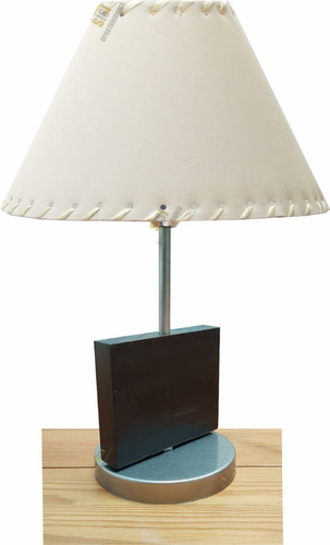 Velador Mesa De Luz Pantalla Elegante Lampara Dormitorio 