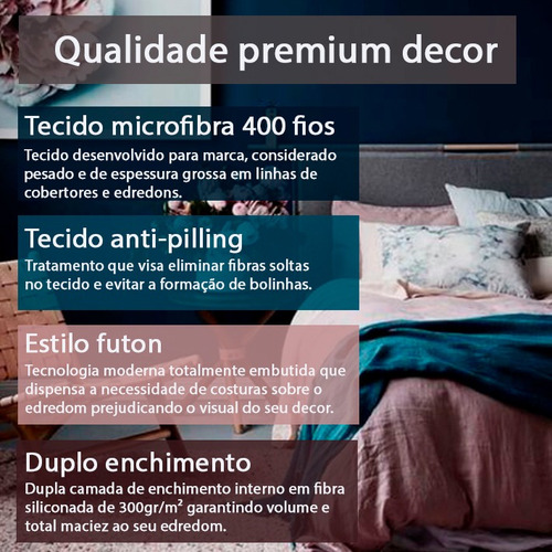 Edredom Casal Super King Mais 2 Fronhas Lux Decor Designer