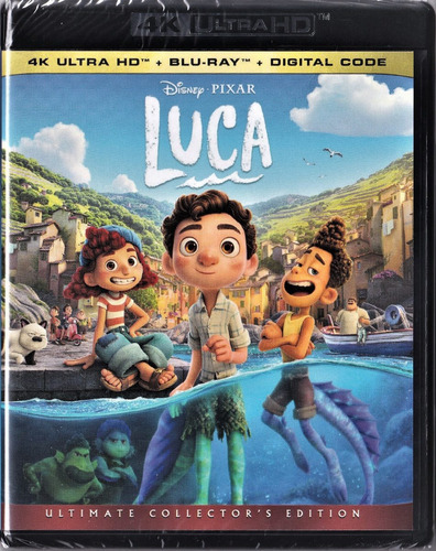 Luca Disney Pixar Pelicula 4k Ultra Hd + Blu-ray
