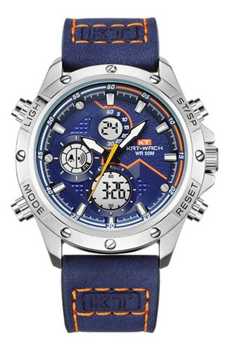 Reloj Electrónico Impermeable De Cuero Kat-wach Led