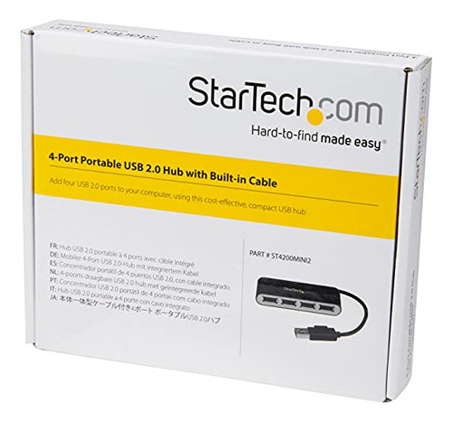 Startech.com Hub Usb 2.0 De 4 Puertos - Alimentado Por Bus U