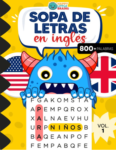 Libro: Sopa De Letras Para Niños, En Inglés: +800 Palabras