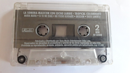 Cassette Musical Original La Sonora Malecón (sin Caratula)