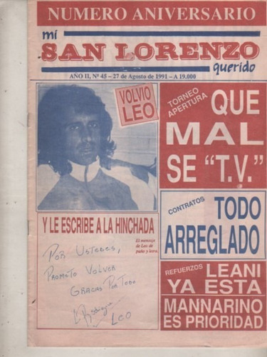 Revista Partidaria * Mi San Lorenzo Querido * Año 1991 Nº 45