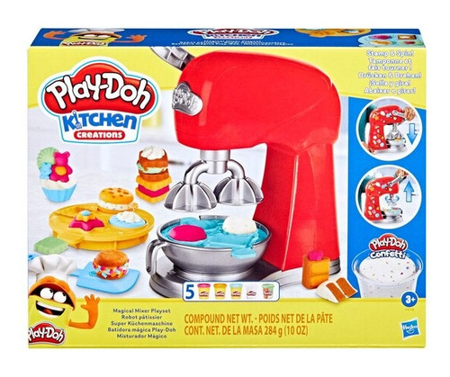 Play Doh Batidora Mágica Mezclador Con Accesorios Y 5 Plasti