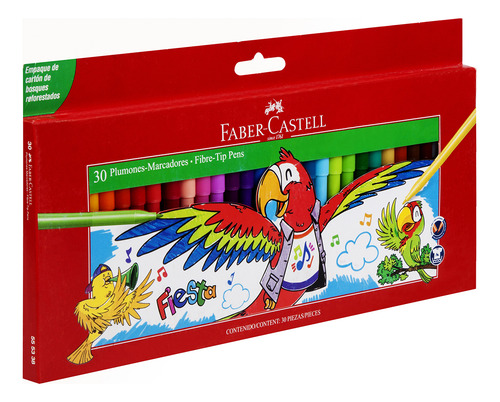 Plumones Faber Castell Fiesta Contenido 30 Piezas