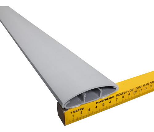 5 Canaletas Piso Cinza 75x17mm 2m Pvc Rígido Fita Hellermann