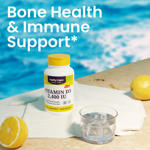 Healthy Origins Vitamina D3 2400ui 120 Cápsulas Blandas