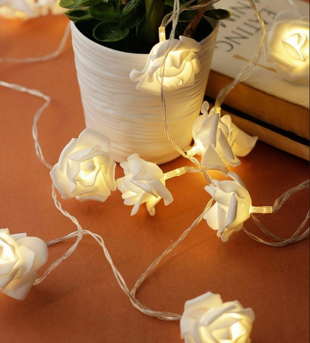 Cordão Luminoso Rosas (flor) Led A Pilha