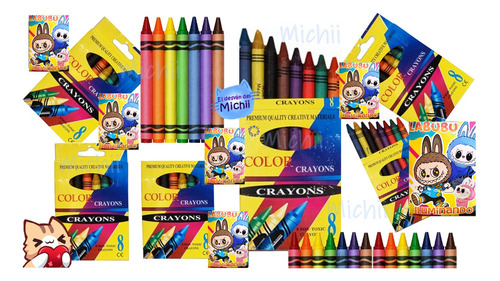 10 Libro Para Colorear Labubu + 10 Cajitas Crayones (8) :)