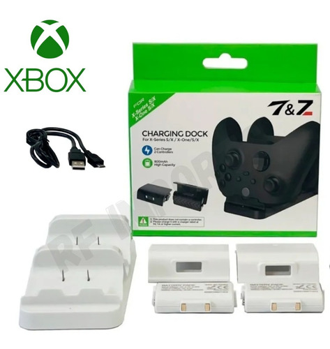 Base Dock Carregador 2 Controle Xbox Series S X +2 Bateria
