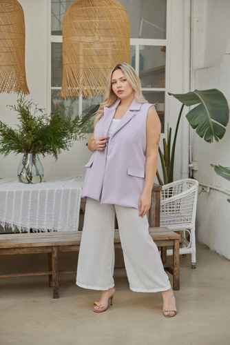 Chaleco Sastrero Largo Forrado Talle Plus Size 6 - 10 Cci