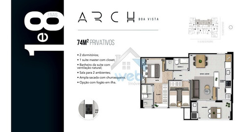 Arch Boa Vista - Studios E Apartamentos Com Metragens A Partir De 50,00 M², Com 1, 2 E 3 Quartos, Em Excelente Localização. - Ap00478 - 69306265