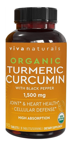 Curcuma  90tab Viva Naturals - Unidad a $3188