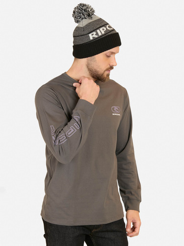 Polera Ml Rc Since 69 Ls Gris Hombre Rip Curl