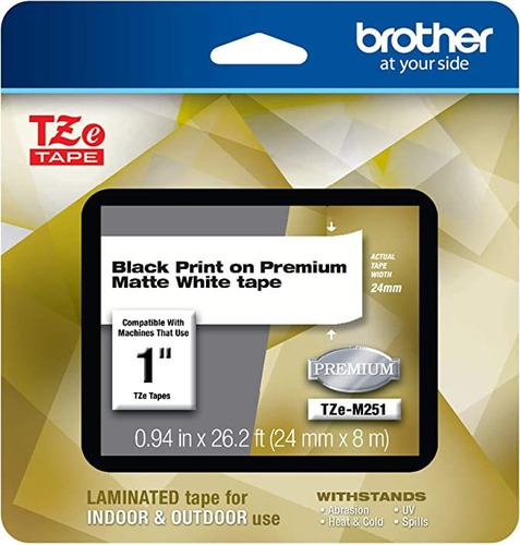 Brother P-touch Tze-m251 - Cinta Laminada De Color Blanco M.