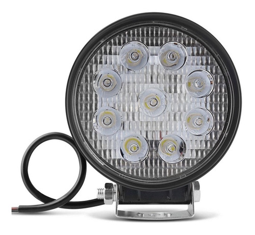 Farol Milha Refletor Redondo Led 27w Automotivo Barco Jeep