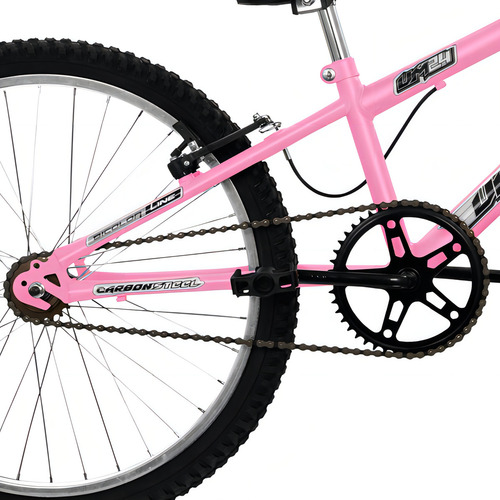 Bicicleta Aro 24 Ultra Bikes Bicolor Rebaixada Sem Marcha Cor Rosa Bebê