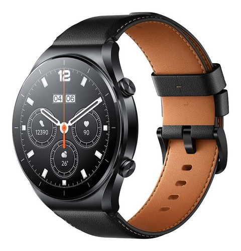 Imagen 2 de 7 de Xiaomi Watch S1 1.43" caja de acero inoxidable negra, malla negra de cuero