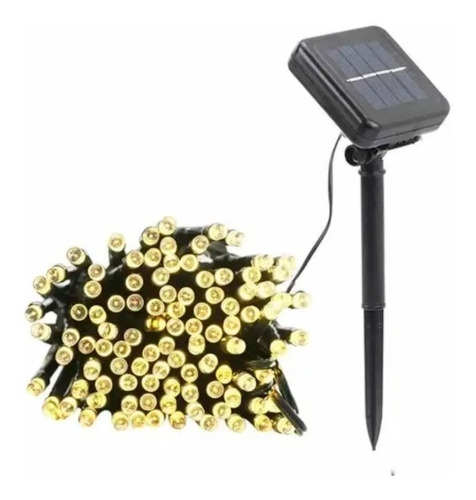 Guirnalda Led Solar Calida 10 Metros Carga Rapida Navidad