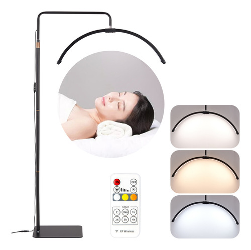 Lámpara De Pie Led 36w Para Pestañas - Control Remoto Inalámbrico, Luz Fría/calida/natural, Ajuste De Brillo - Ideal Para Maquillaje Y Belleza