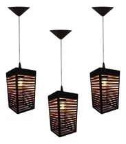 Comprar 03 Pendentes Luminarias Toquio Com Fiação 1 Metro Preto