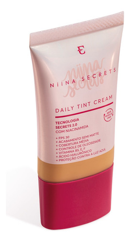 Base Líquida Cor 48 Daily Tint Cream Niina Secrets 25ml Tom Médio