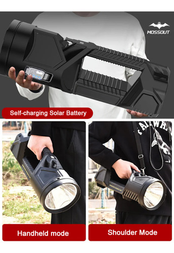 Linterna Led Con Mango Que Parpadea En Rojo Y Azul, Adverten