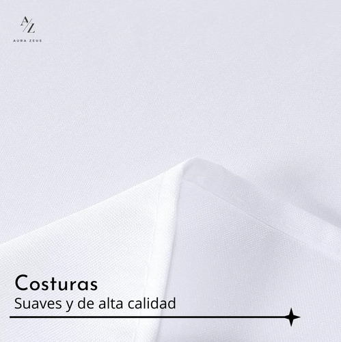 Mantel Rectangular Antimanchas 220 X 140 Cm Impermeable Blanco Mesa Aura Zeus