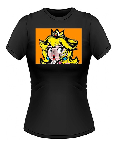 Polera Mujer Algodon Premium Princesa Peach Mario Bros 01