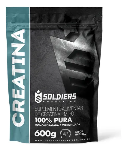 Creatina Monohidratada 600g 100% Pura Soldiers Nutrition Sem Sabo...
