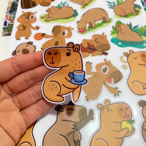 Kit Adesivos Capivara Divertido Criança Stickers Kids Meme