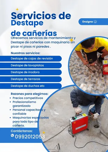 Servicio De Destape De Cañerías Con Maquinaria 0992012053