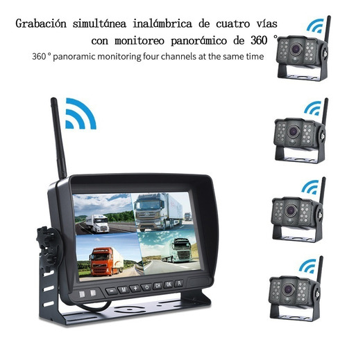 Monitor De Camiones Inalámbricos 4 Pcs Cámara De Vista