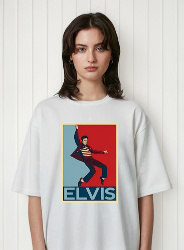 Remeera Personalizada Elvis Presley Portada Algodón Unisex