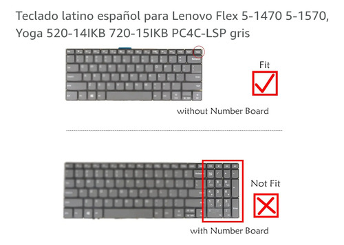 Lenovo Flex 5-1470 5-1570, Yoga 520-14ikb 720-15ikb Pcac-us (Usado)