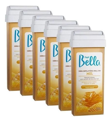 Kit Depilação + 6 Ceras Refil Depil Bella + Papel Perlon