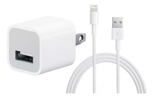 Cubo Cargador 5w Cable Compatible Con iPhone 5/5s/6/7/8/x/xs