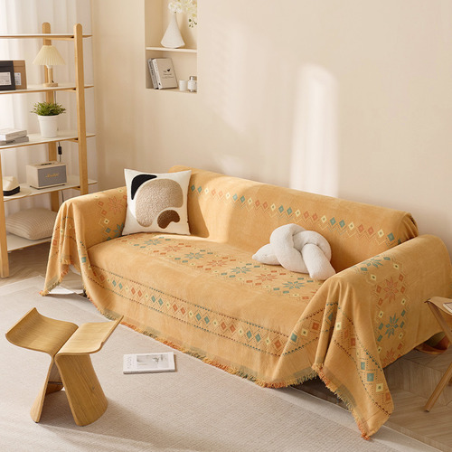 Amarelo - 10* 180 Cm (capa De Sofá De Estilo Boêmio), Tecido