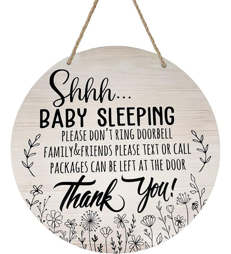 Deroro Baby Sleeping Sign Para La Puerta Principal, Por Favo