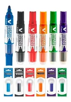 Comprar Set 6 Plumón De Pizarra Vboard Master + 6 Cartuchos Recargas