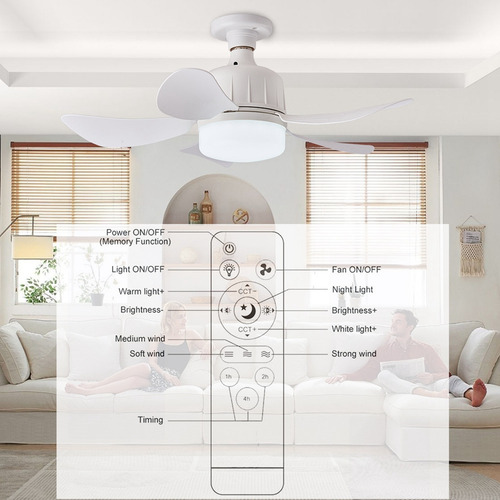 Lámpara Led Para Ventilador De Techo E27 Con Control Remoto