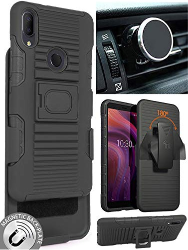 Montaje Clip Para Alcatel 3v 2019 Agarre Anillo Negro Funda