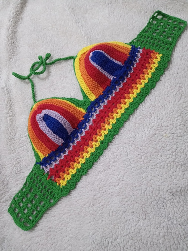 Corpiño Crop Top De Verano Al Crochet
