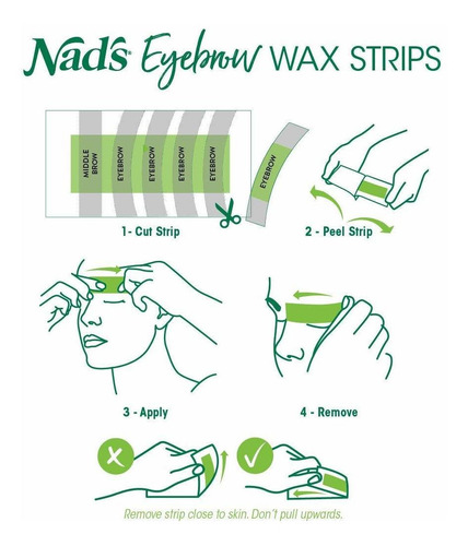 Nads Tiras De Cera Para Cejas, Depilación Facial Para Mujere