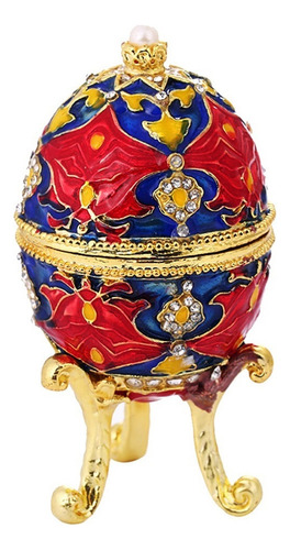 Esmalte Rojo Faberge Huevo De Pascua Joyero Anillo Boda